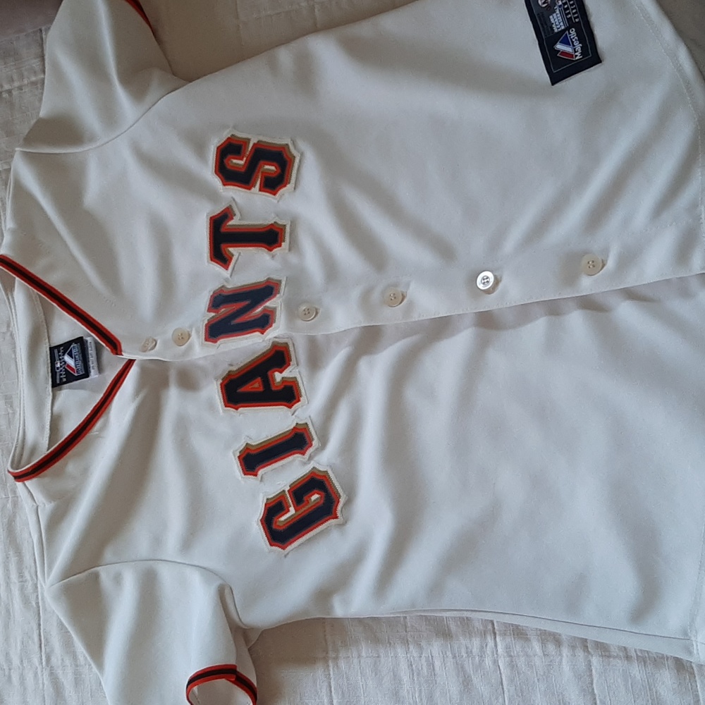 Majestic MLB San Francisco Giants Button Up Shirt Jersey Unisex Medium